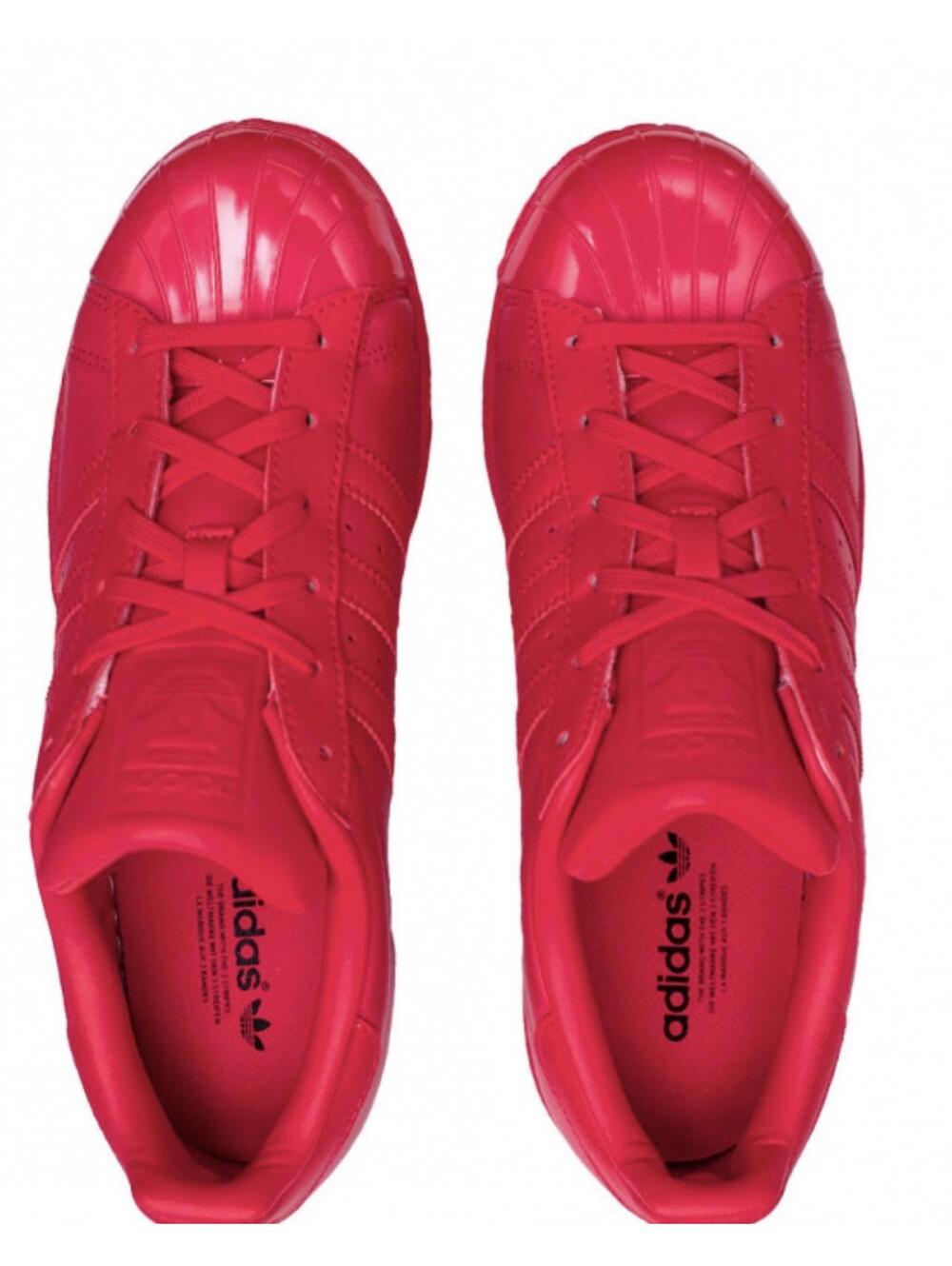 Red Adidas Super Star Gloss sneakers